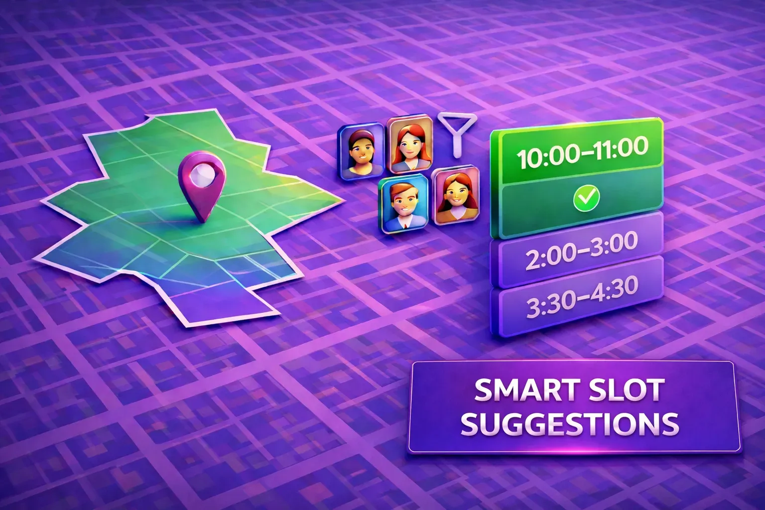 Smart appointment scheduling suggestions in Mapsly