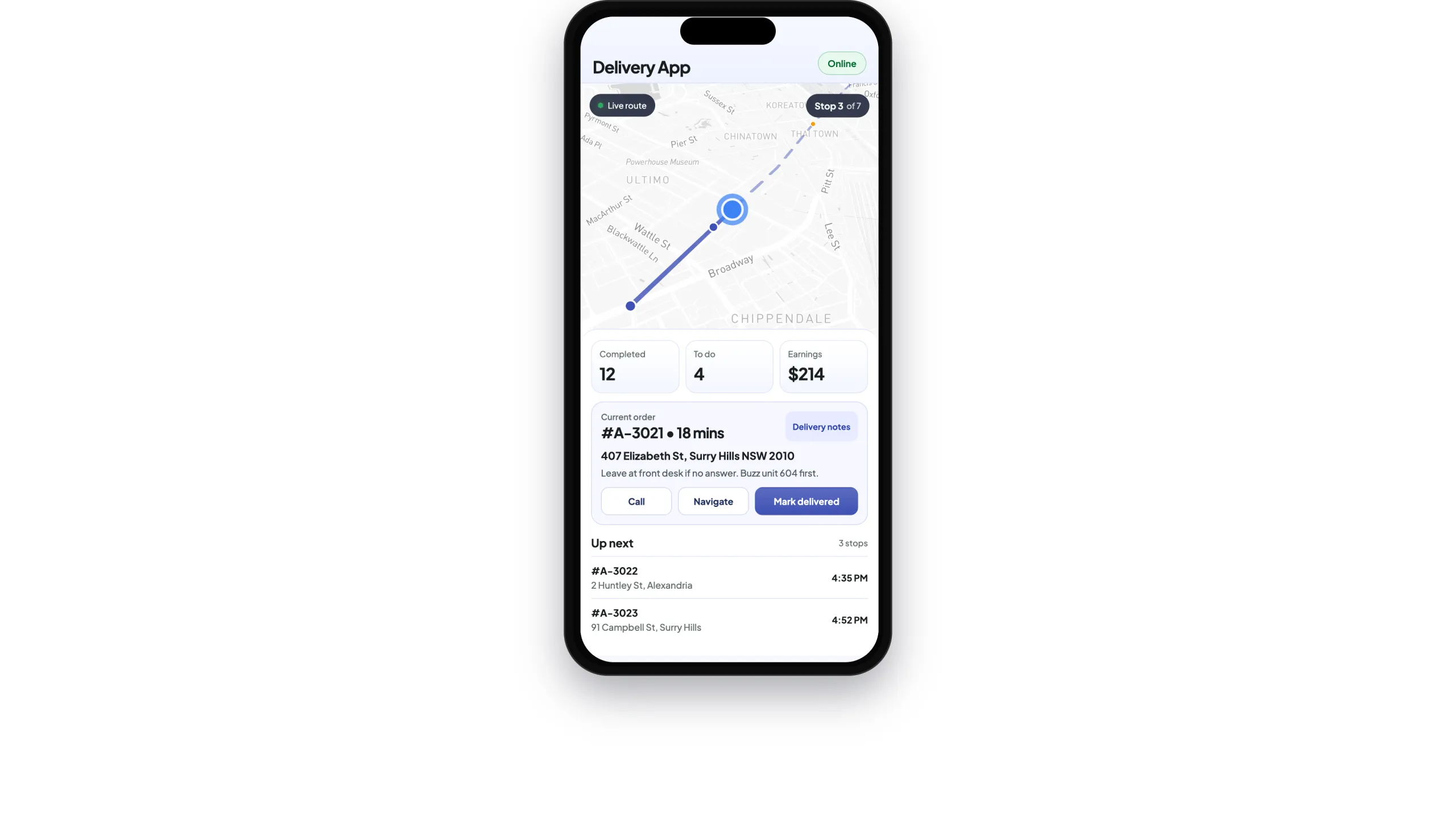 Delivery App screenshot