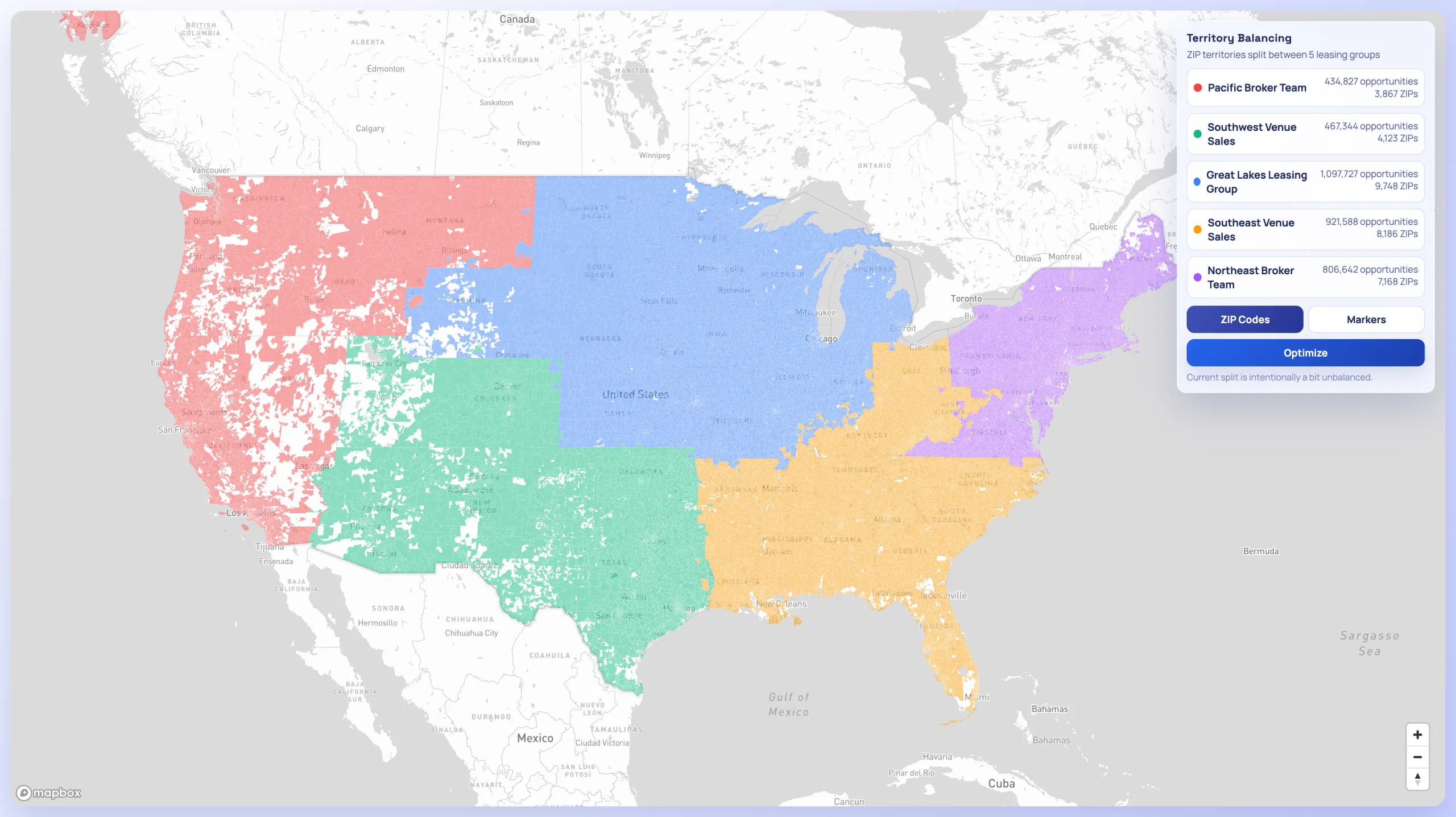Territory Balancing App screenshot